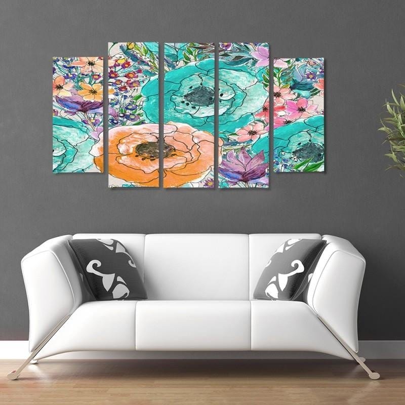 Kanva no 5 daļām - Type B, Floral Composition 2 Home Trends DECO