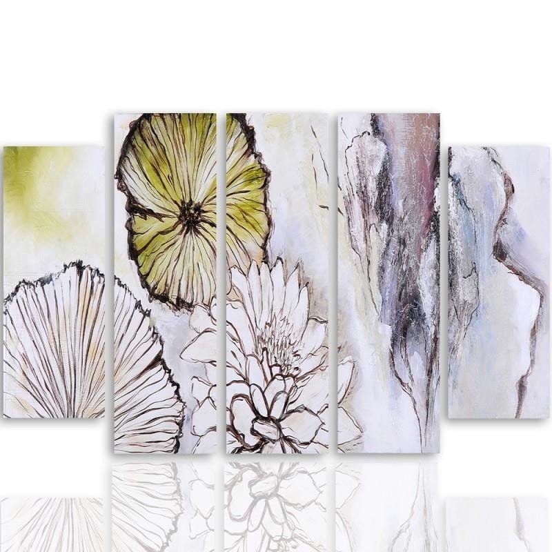 Kanva no 5 daļām - Type B, Flowers - Abstraction Home Trends DECO