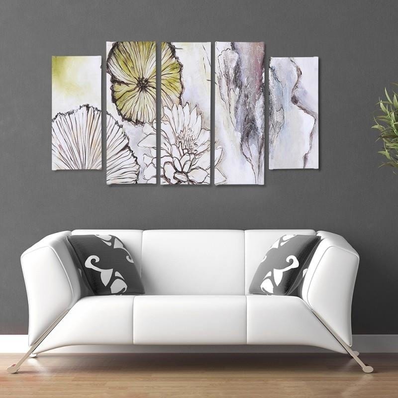Kanva no 5 daļām - Type B, Flowers - Abstraction  Home Trends DECO
