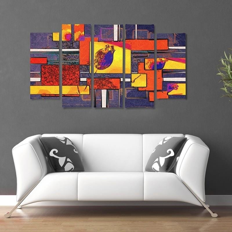 Kanva no 5 daļām - Type B, Geometric Abstraction 1  Home Trends DECO