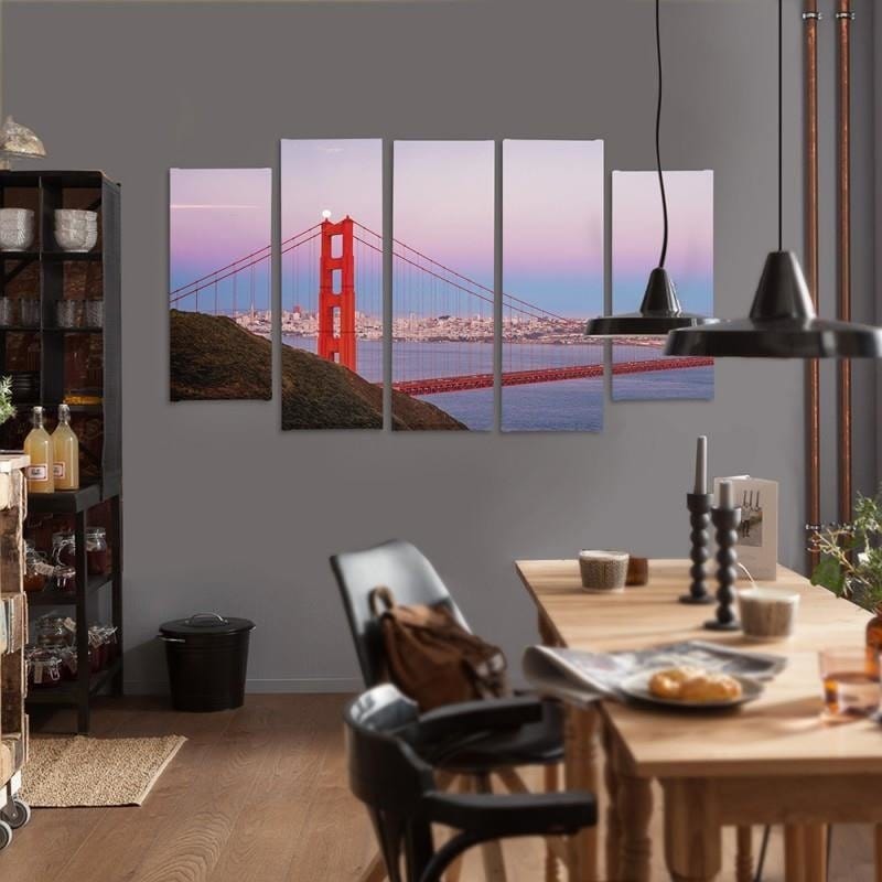 Kanva no 5 daļām - Type B, Golden Gate Bridge 3 Home Trends DECO