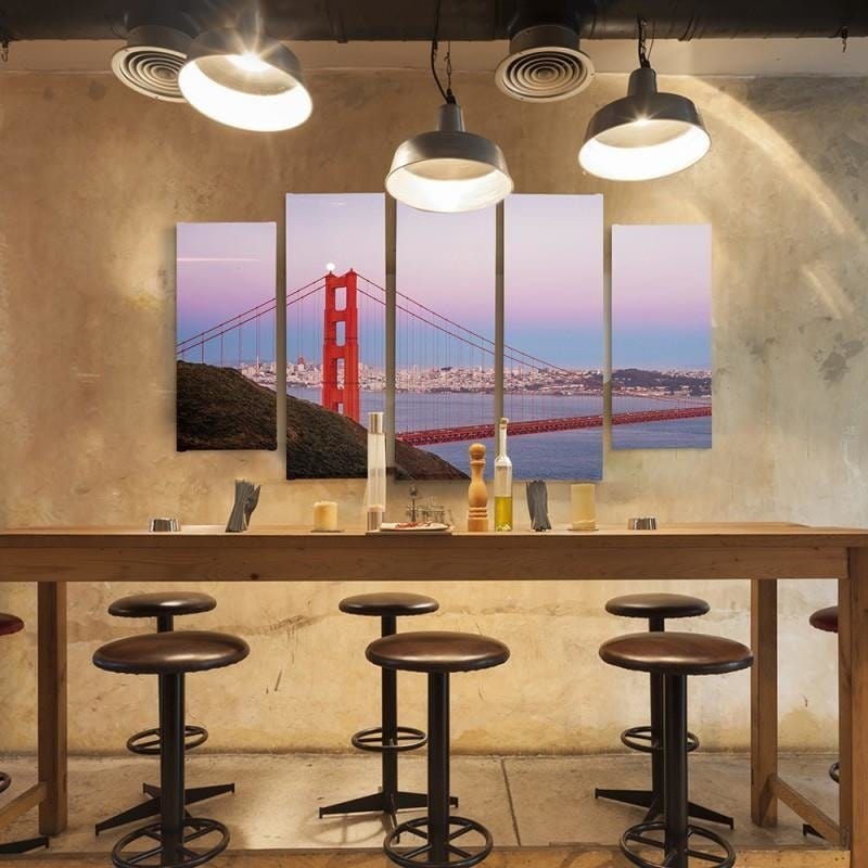 Kanva no 5 daļām - Type B, Golden Gate Bridge 3 Home Trends DECO