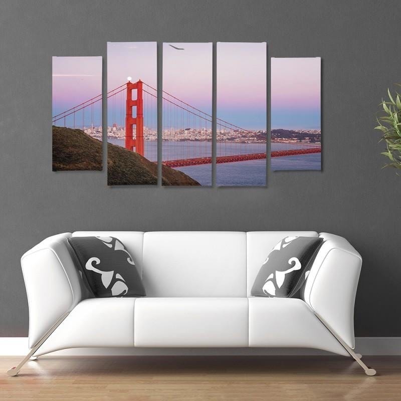 Kanva no 5 daļām - Type B, Golden Gate Bridge 3 Home Trends DECO