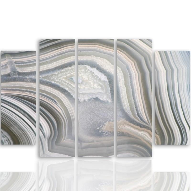 Kanva no 5 daļām - Type B, Gray Abstraction Home Trends DECO