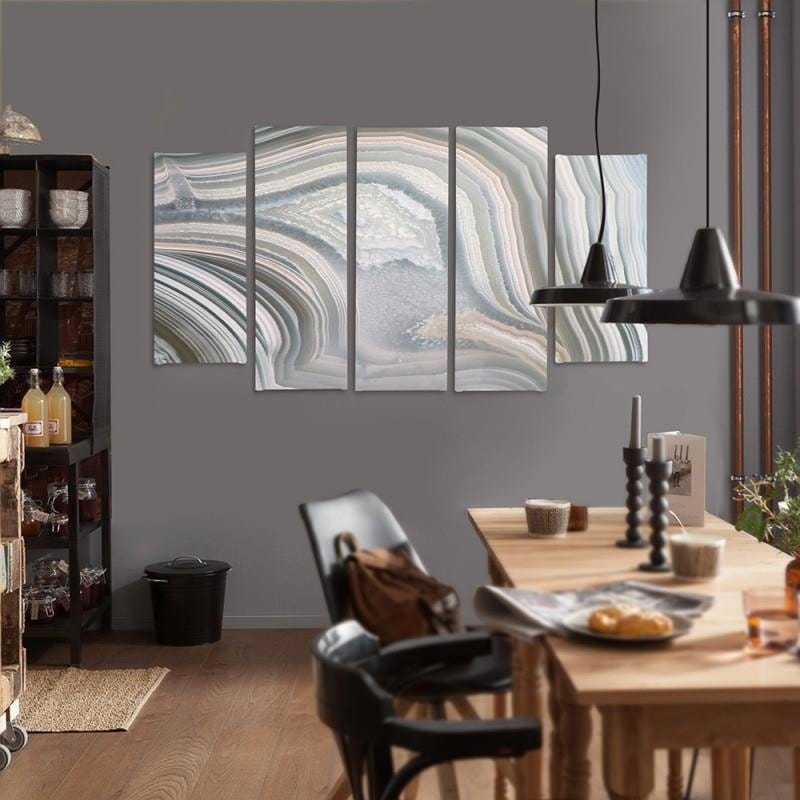 Kanva no 5 daļām - Type B, Gray Abstraction  Home Trends DECO
