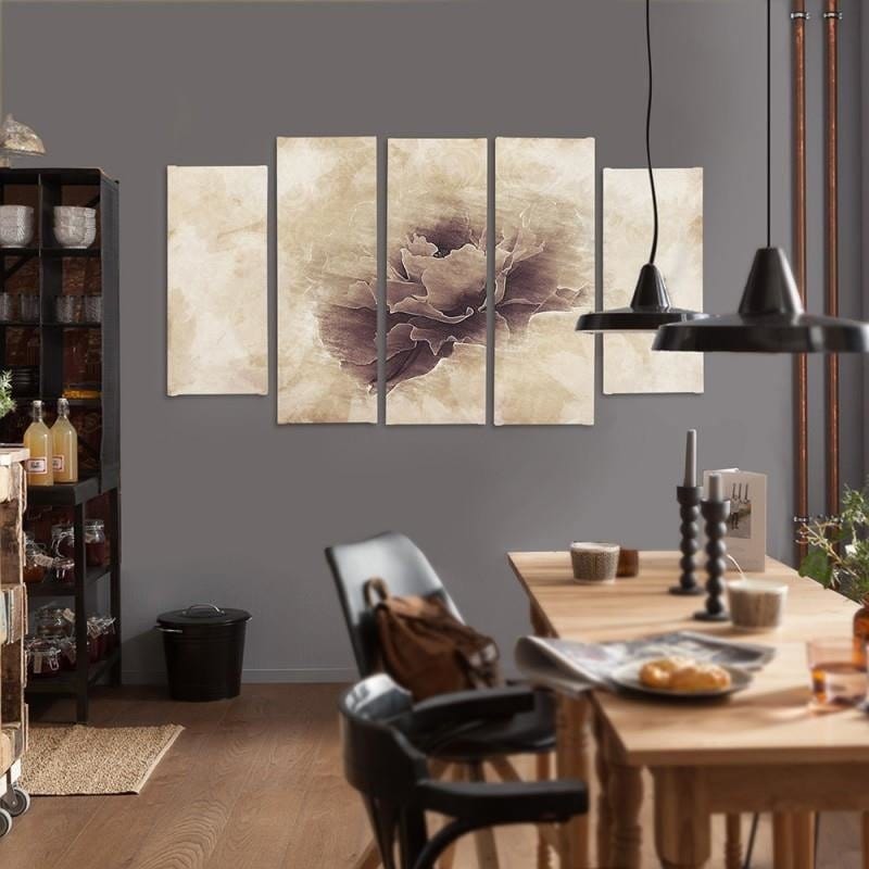 Kanva no 5 daļām - Type B, Gray Flower Home Trends DECO