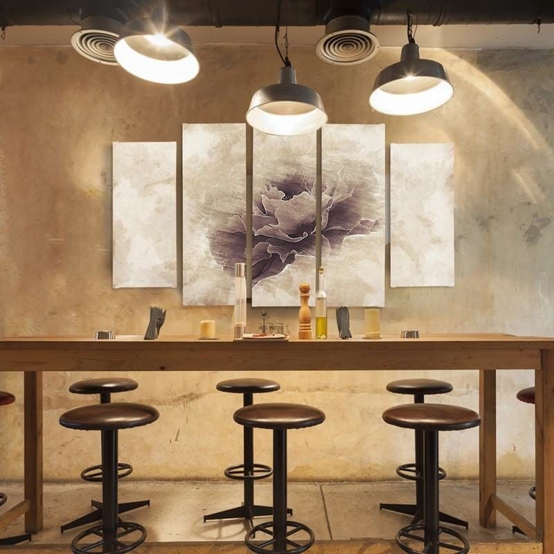 Kanva no 5 daļām - Type B, Gray Flower Home Trends DECO