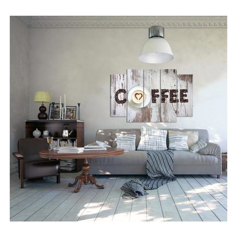 Kanva no 5 daļām - Type B, Inscription Coffee With Coffee Beans Home Trends DECO