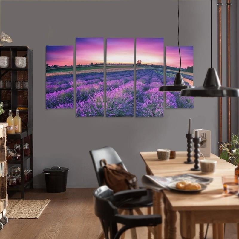 Kanva no 5 daļām - Type B, Lavender Landscape Home Trends DECO