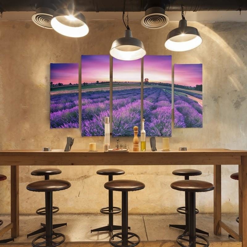 Kanva no 5 daļām - Type B, Lavender Landscape Home Trends DECO