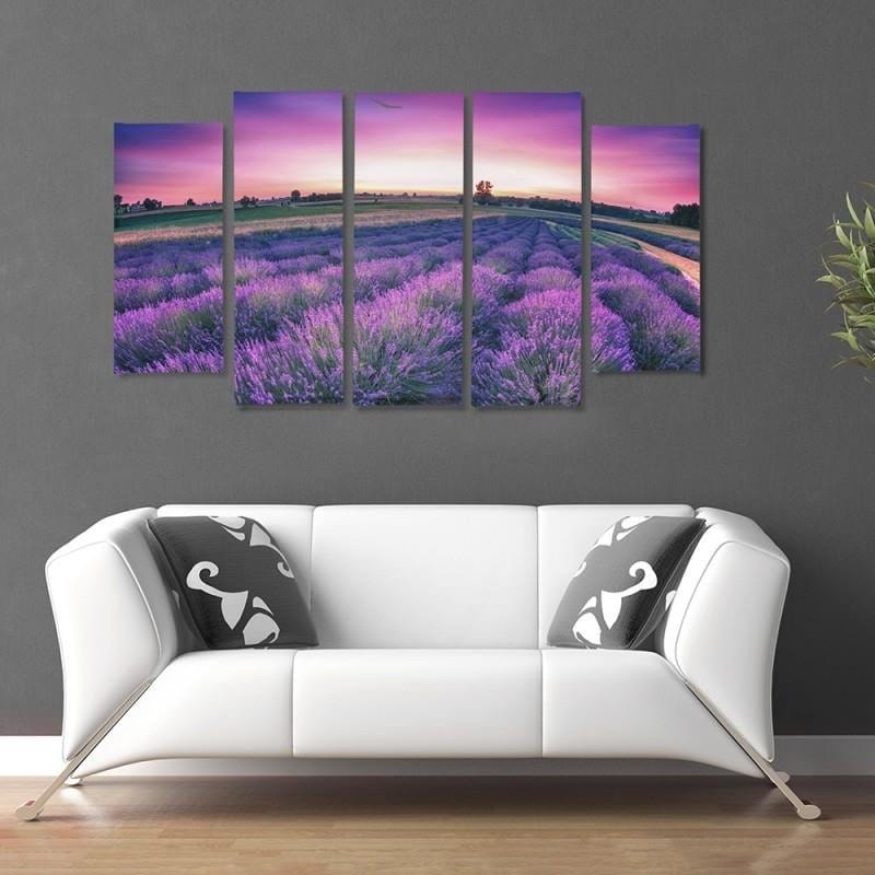 Kanva no 5 daļām - Type B, Lavender Landscape Home Trends DECO