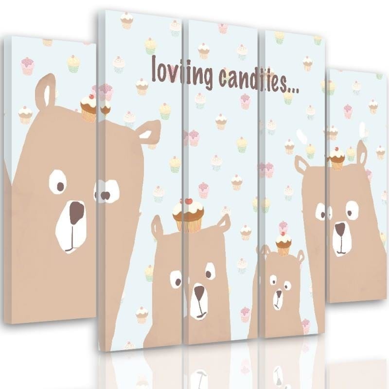 Kanva no 5 daļām - Type B, Loving Candies Home Trends DECO