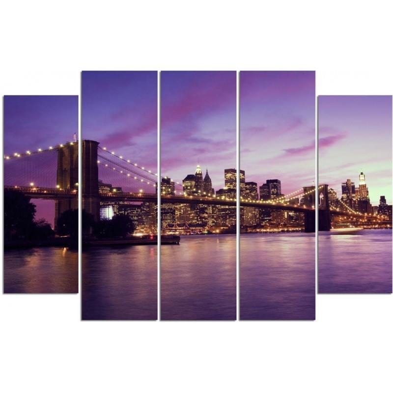 Kanva no 5 daļām - Type B, Manhattan At Sunset Home Trends DECO
