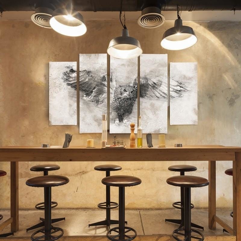 Kanva no 5 daļām - Type B, Owl In Flight 1 Home Trends DECO