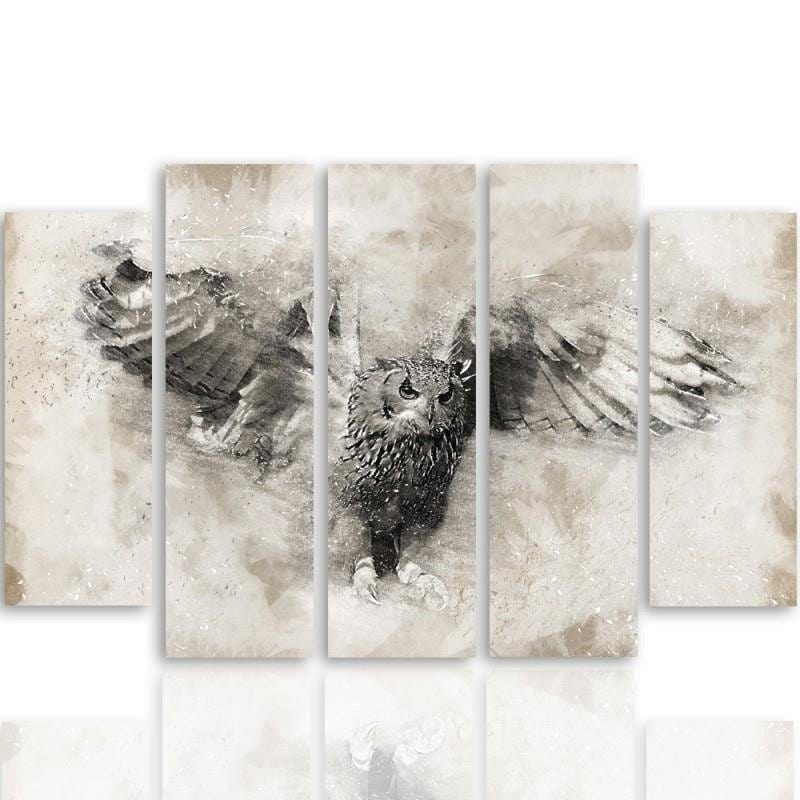 Kanva no 5 daļām - Type B, Owl In Flight 1 Home Trends DECO
