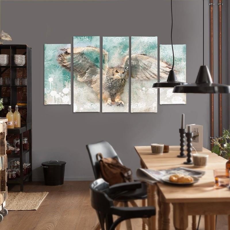 Kanva no 5 daļām - Type B, Owl In Flight Home Trends DECO
