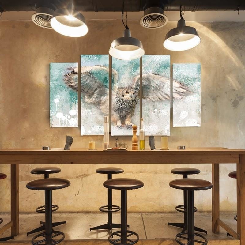 Kanva no 5 daļām - Type B, Owl In Flight Home Trends DECO