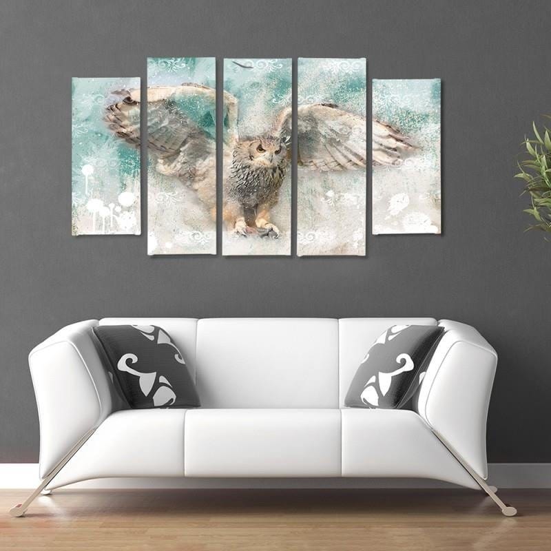 Kanva no 5 daļām - Type B, Owl In Flight Home Trends DECO