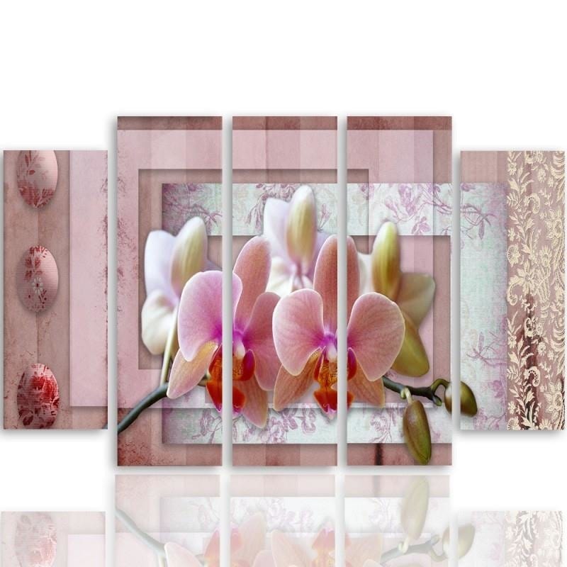 Kanva no 5 daļām - Type B, Pink Orchid Home Trends DECO