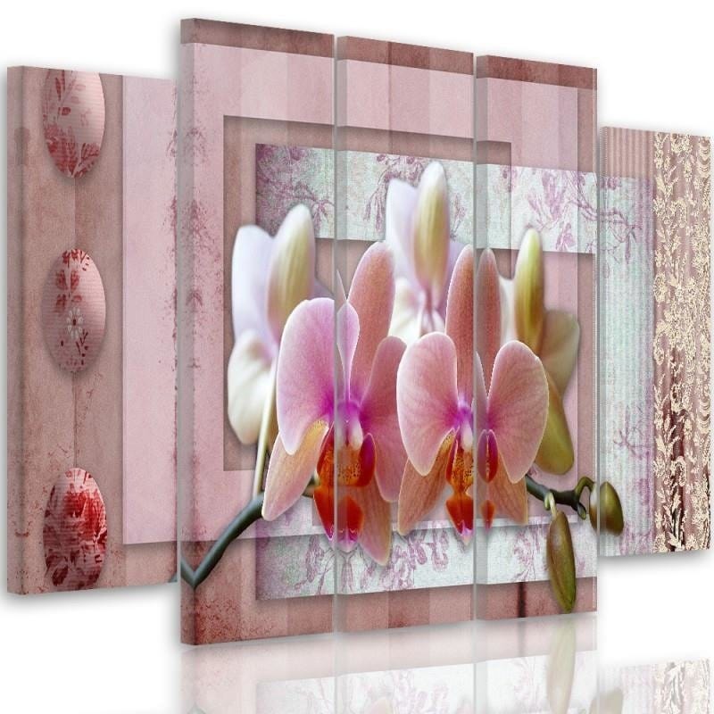 Kanva no 5 daļām - Type B, Pink Orchid Home Trends DECO