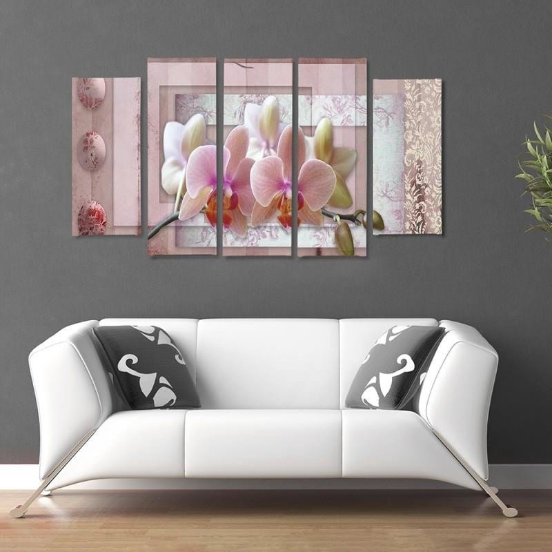 Kanva no 5 daļām - Type B, Pink Orchid Home Trends DECO