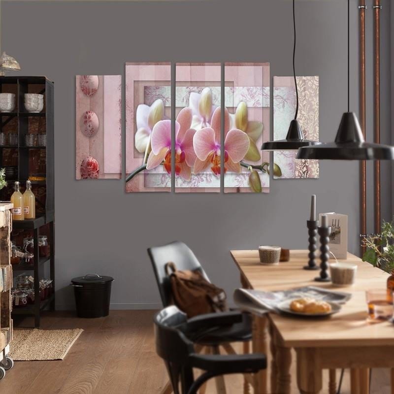 Kanva no 5 daļām - Type B, Pink Orchid Home Trends DECO