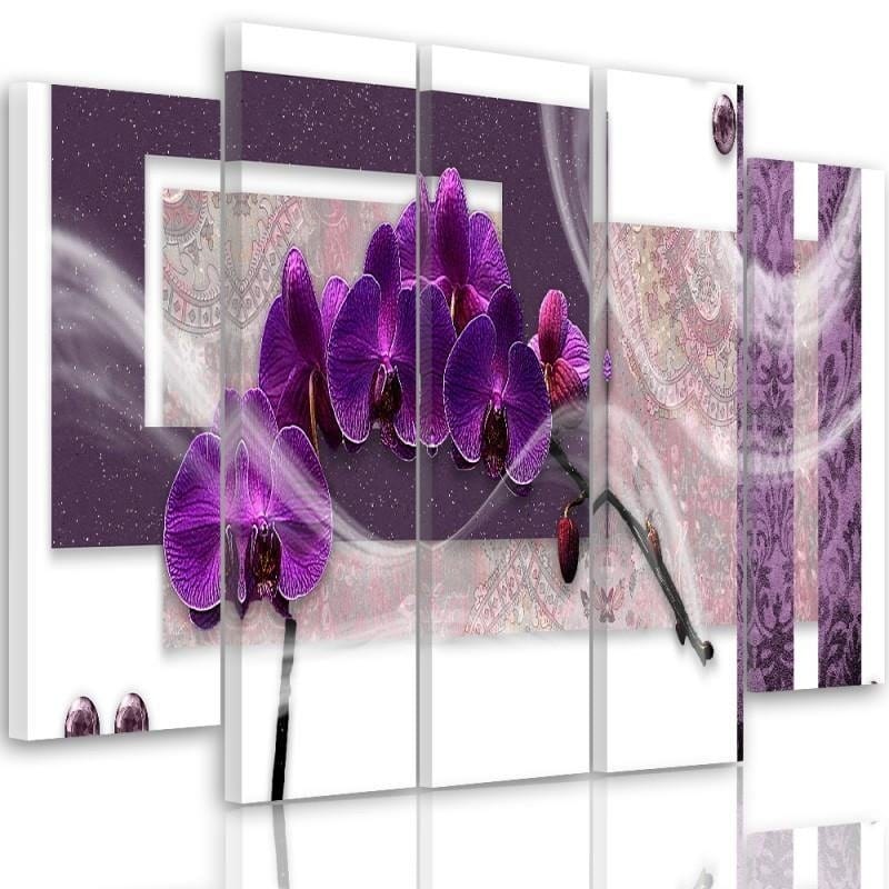 Kanva no 5 daļām - Type B, Purple Orchid Home Trends DECO