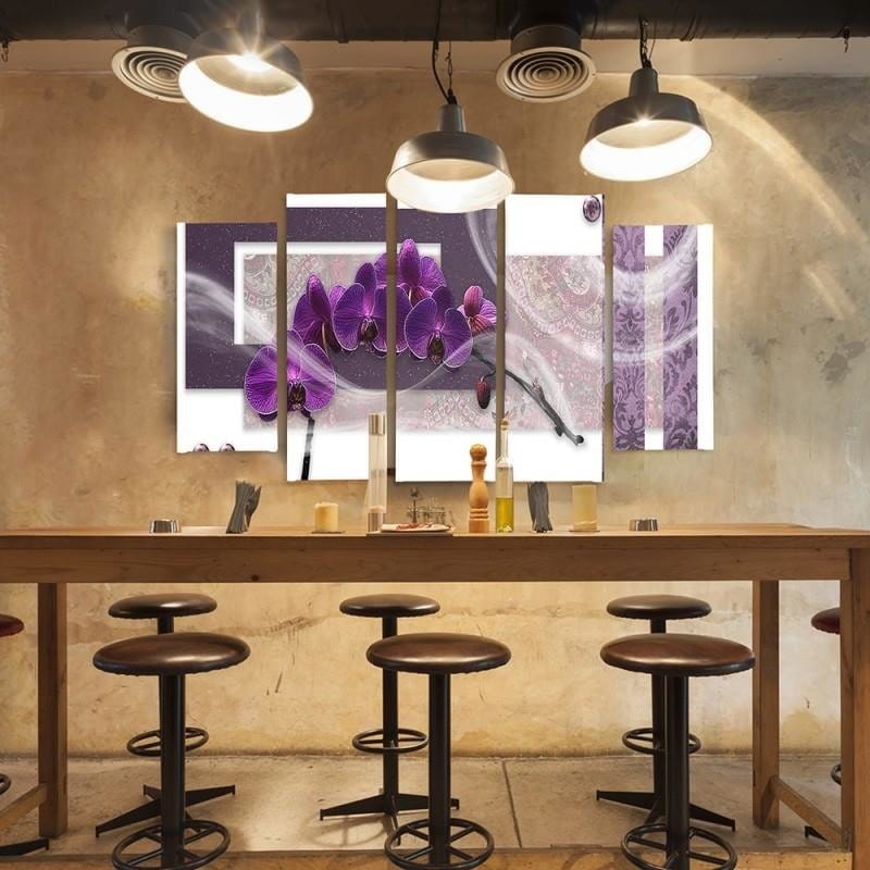 Kanva no 5 daļām - Type B, Purple Orchid Home Trends DECO