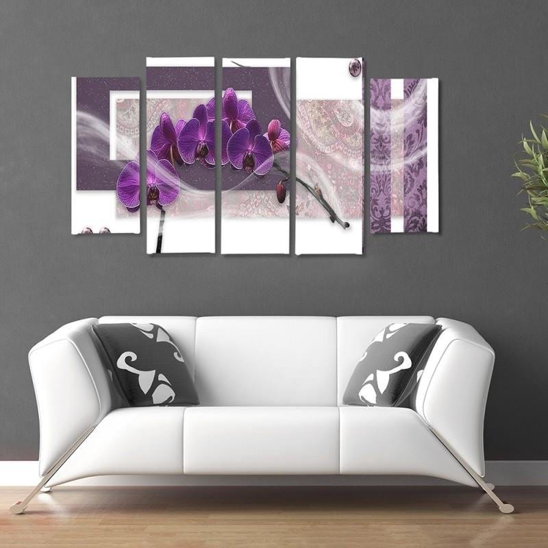 Kanva no 5 daļām - Type B, Purple Orchid Home Trends DECO