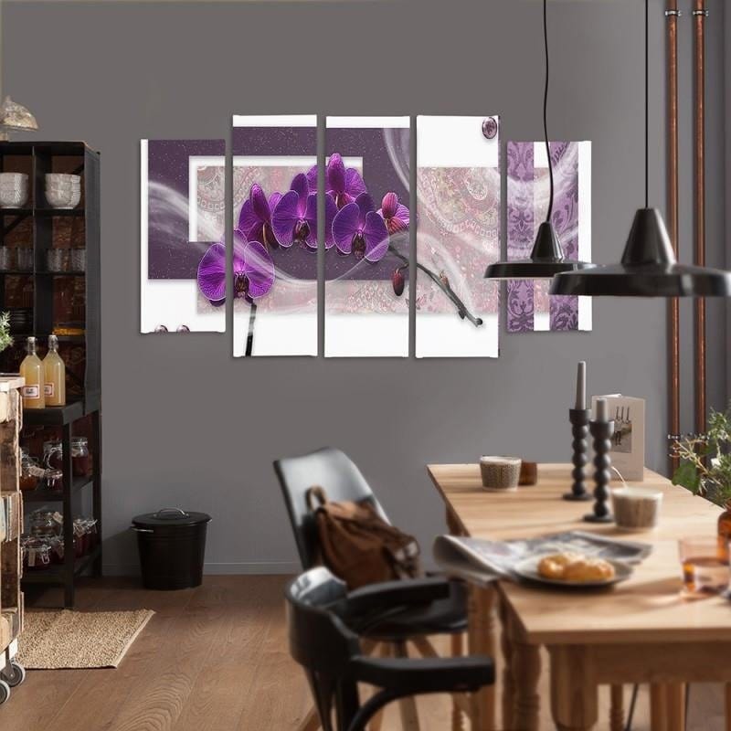 Kanva no 5 daļām - Type B, Purple Orchid Home Trends DECO