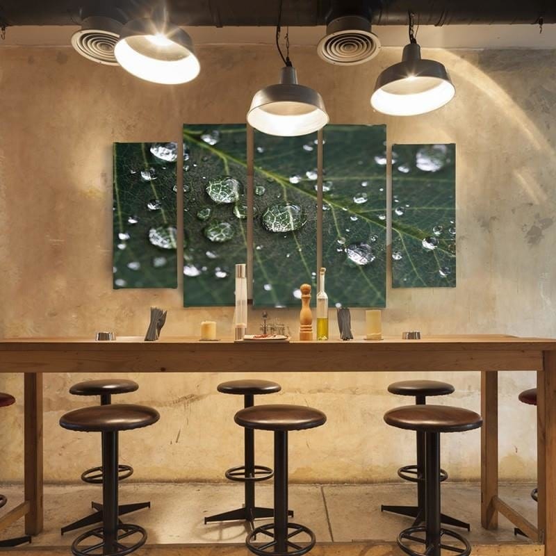 Kanva no 5 daļām - Type B, Raindrops On A Leaf Home Trends DECO