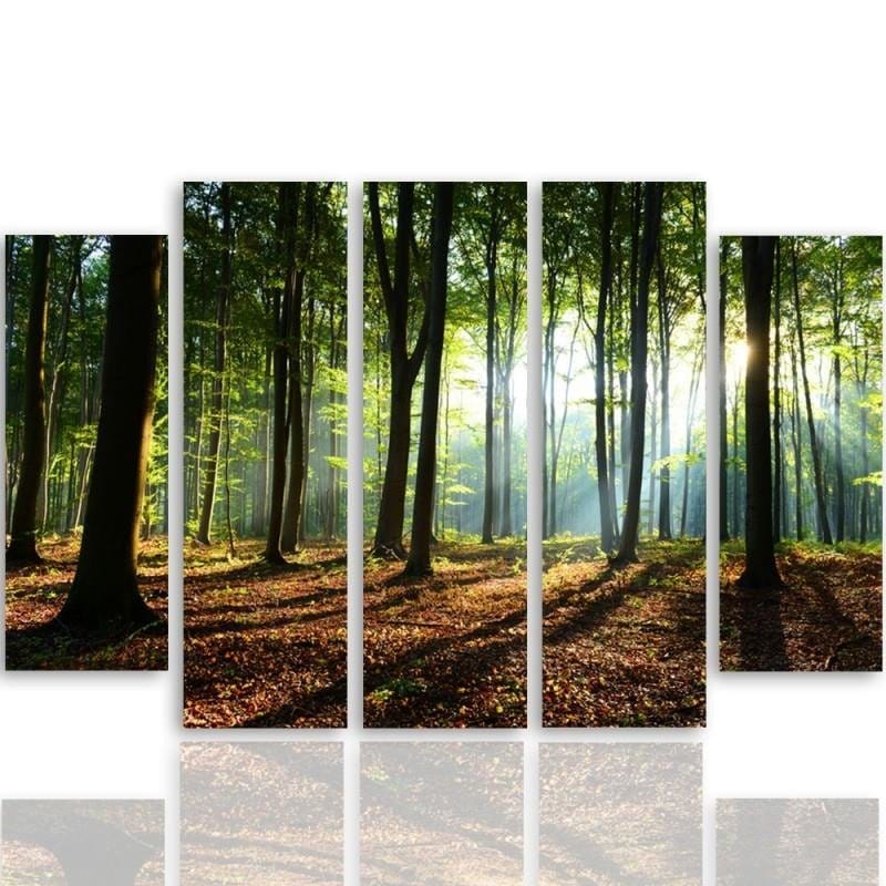 Kanva no 5 daļām - Type B, Rays Of The Sun In The Forest Home Trends DECO