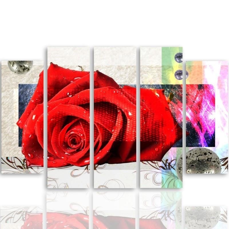 Kanva no 5 daļām - Type B, Rose Red Home Trends DECO