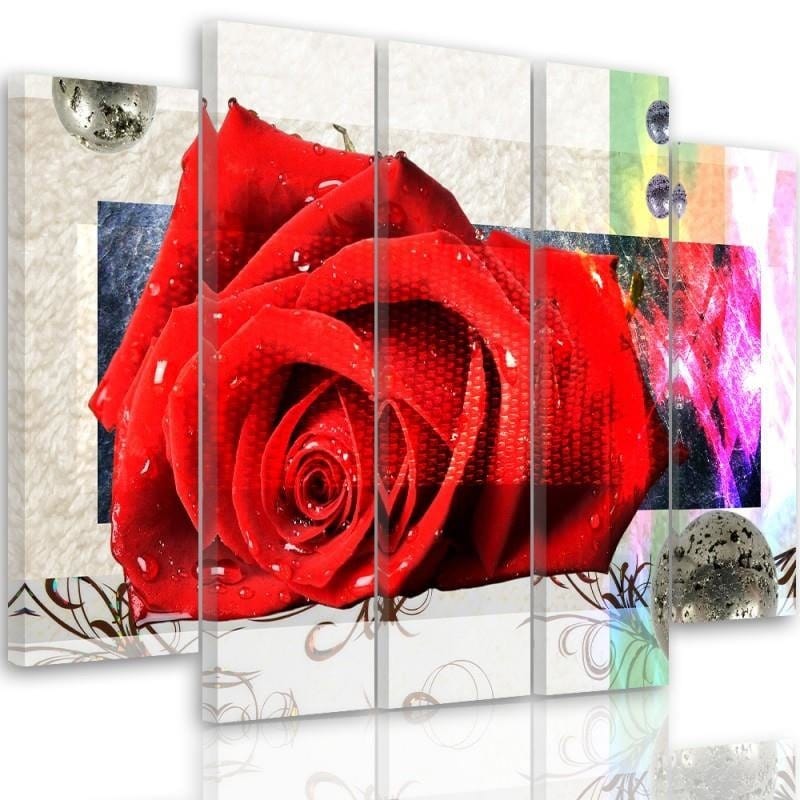 Kanva no 5 daļām - Type B, Rose Red Home Trends DECO