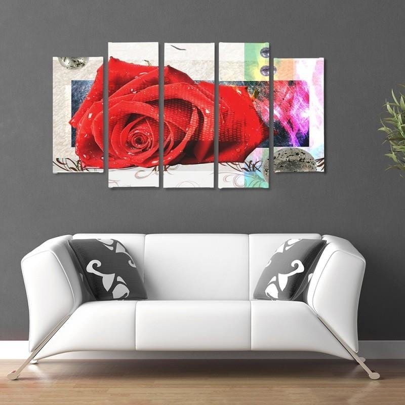 Kanva no 5 daļām - Type B, Rose Red Home Trends DECO