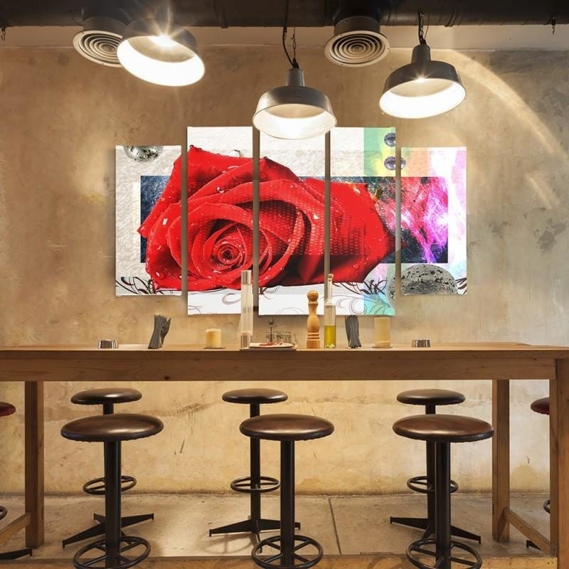 Kanva no 5 daļām - Type B, Rose Red Home Trends DECO