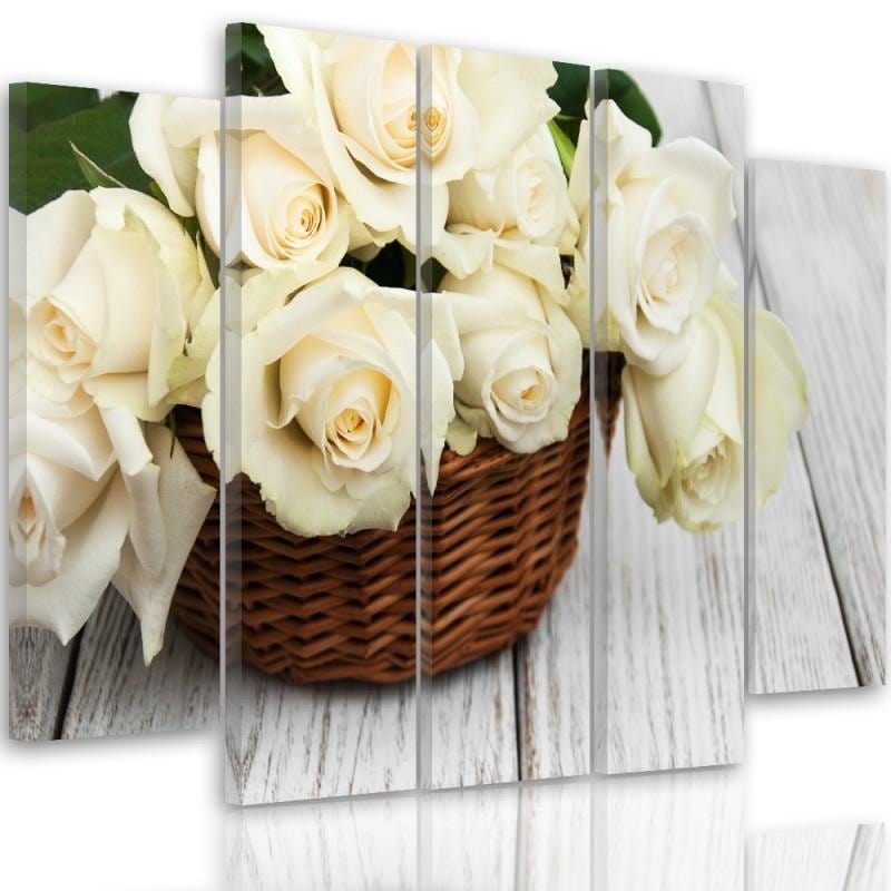 Kanva no 5 daļām - Type B, Roses In The Basket Home Trends DECO