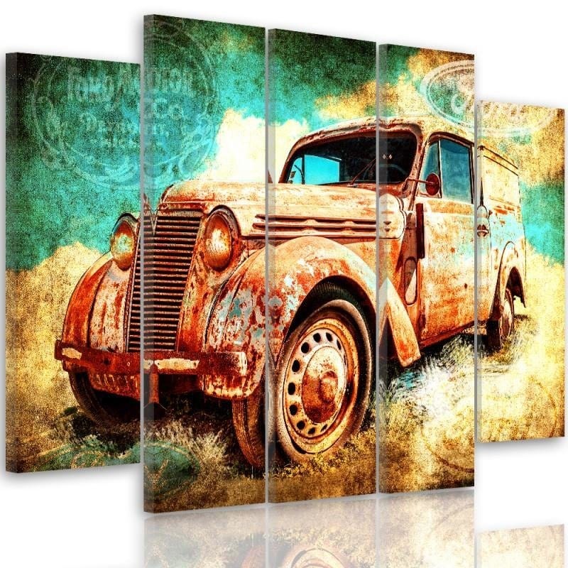 Kanva no 5 daļām - Type B, Rusty Car Home Trends DECO