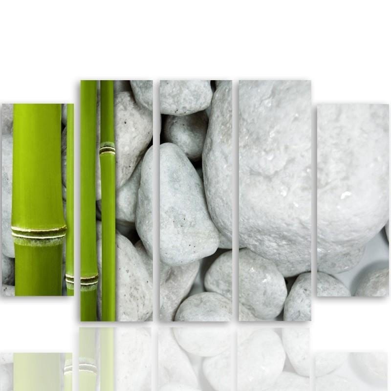 Kanva no 5 daļām - Type B, Stones And Bamboo Zen Home Trends DECO