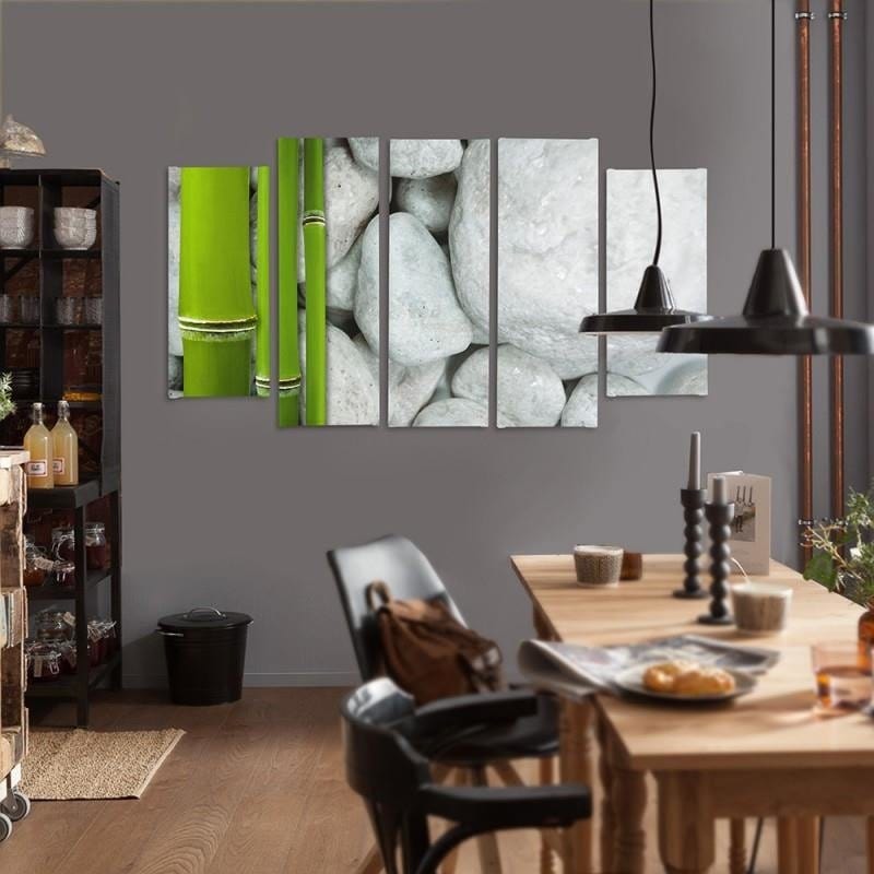 Kanva no 5 daļām - Type B, Stones And Bamboo Zen Home Trends DECO