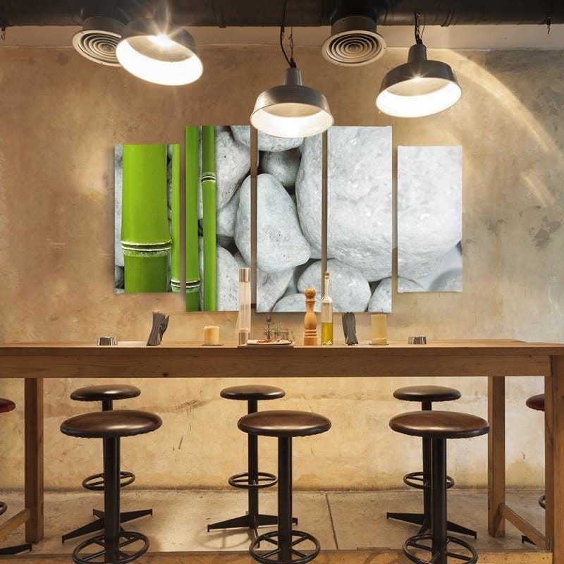 Kanva no 5 daļām - Type B, Stones And Bamboo Zen Home Trends DECO