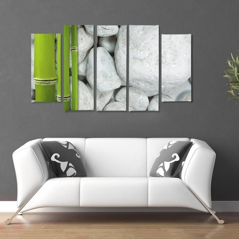 Kanva no 5 daļām - Type B, Stones And Bamboo Zen Home Trends DECO