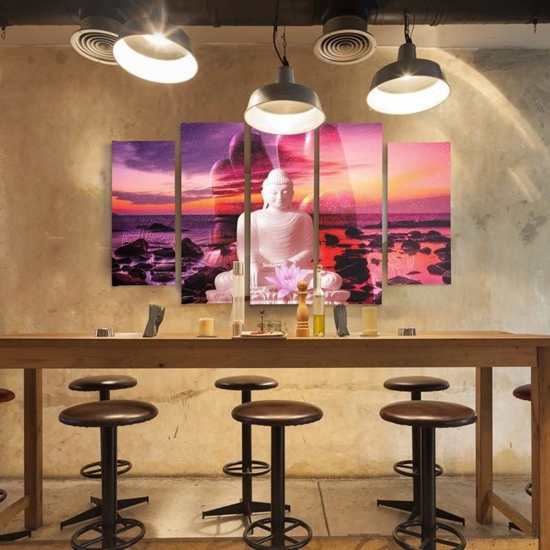 Kanva no 5 daļām - Type B, The Buddha On Background Of Ocean Home Trends DECO