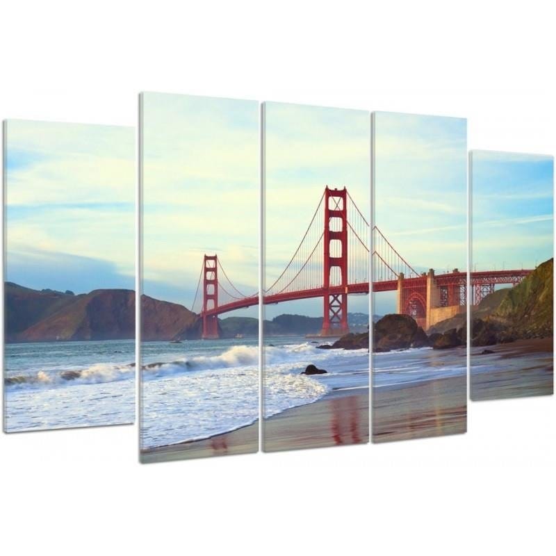 Kanva no 5 daļām - Type B, The Golden Gate Bridge Home Trends DECO