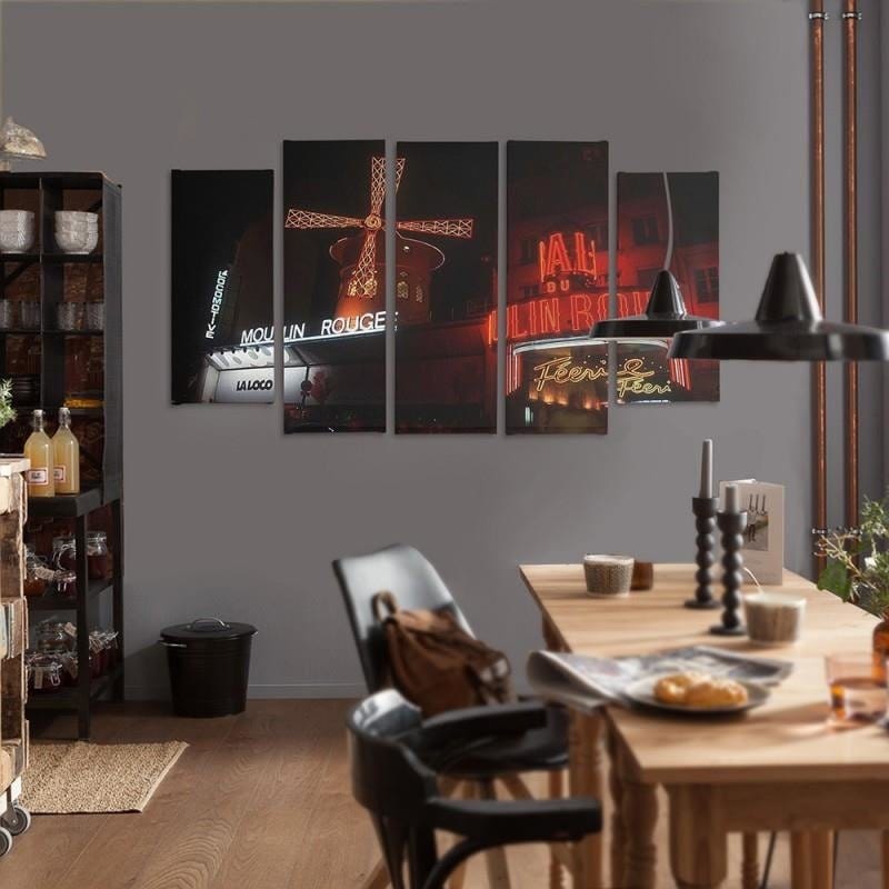 Kanva no 5 daļām - Type B, The Moulin Rouge Home Trends DECO