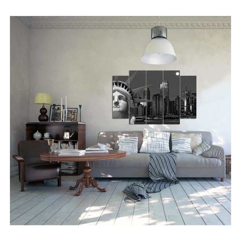 Kanva no 5 daļām - Type B, The Statue Of Liberty Overlooking The City  Home Trends DECO