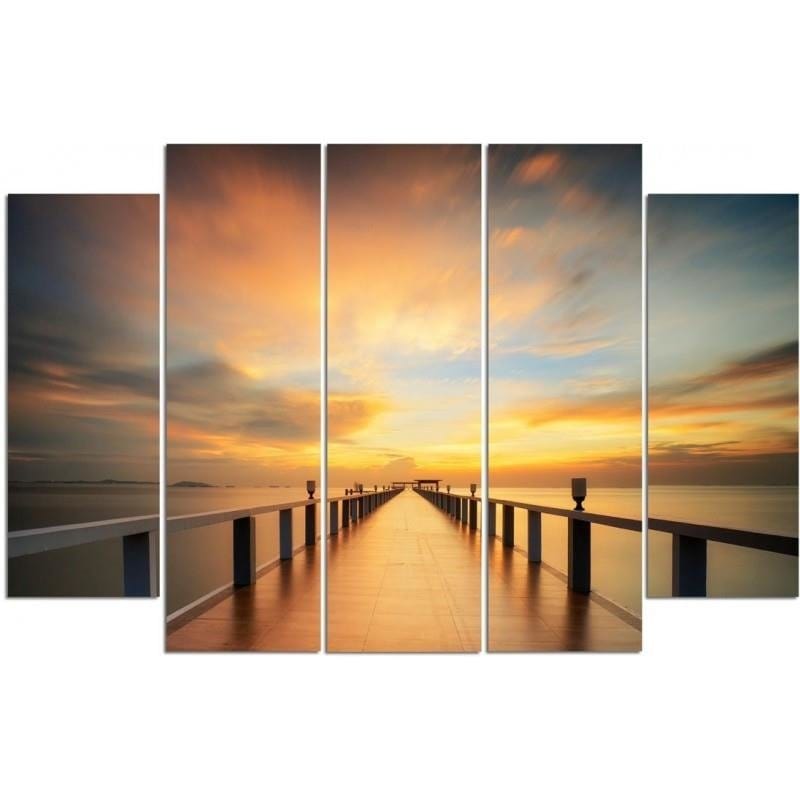 Kanva no 5 daļām - Type B, View Of The Sunset On The Pier Home Trends DECO