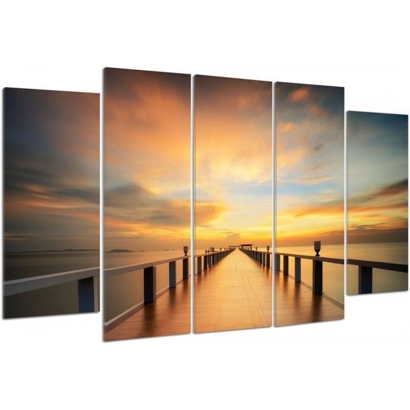 Kanva no 5 daļām - Type B, View Of The Sunset On The Pier Home Trends DECO