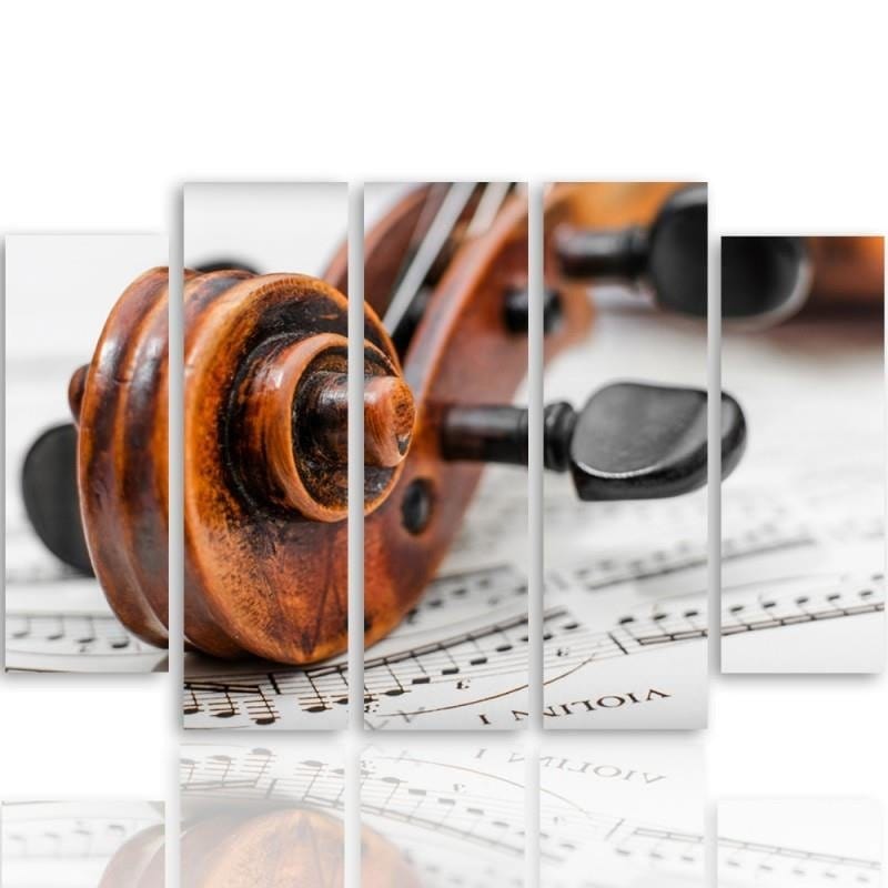 Kanva no 5 daļām - Type B, Violin On Music Sheet Home Trends DECO