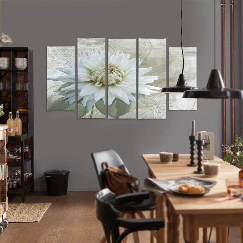 Kanva no 5 daļām - Type B, White Flower Home Trends DECO